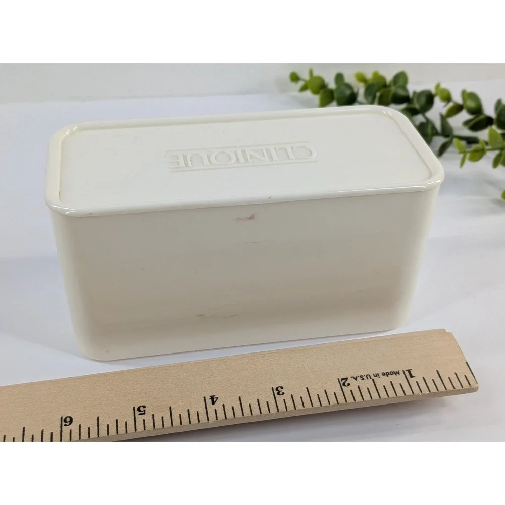 😍Vintage Clinique Comb & Mirror Set Snap Together White 1980s Matching Box Set